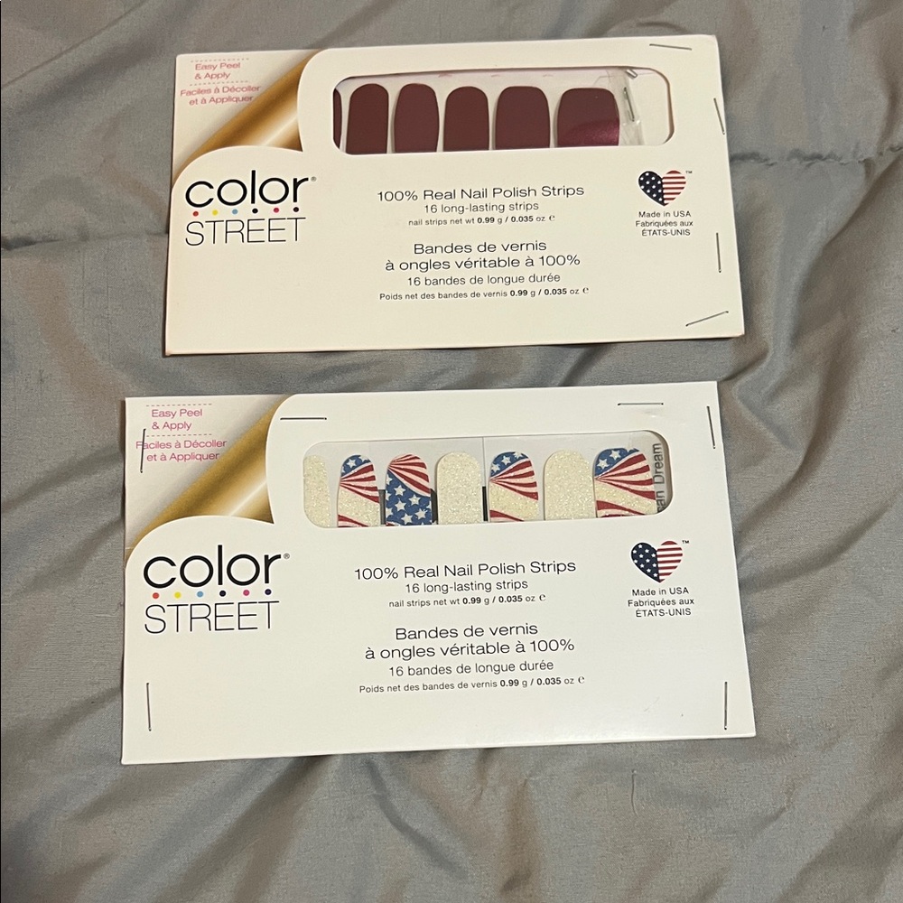 Color Street Patriotic Red and Flag Nail Strips